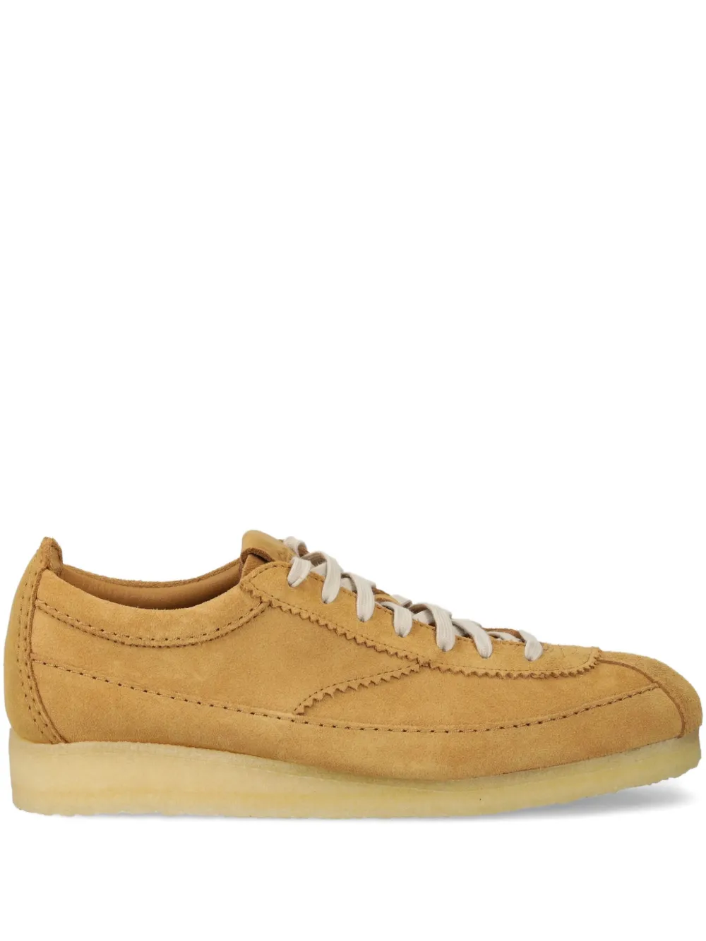 Clarks Originals topstitched lace-up sneakers | Neutrals | Image 1