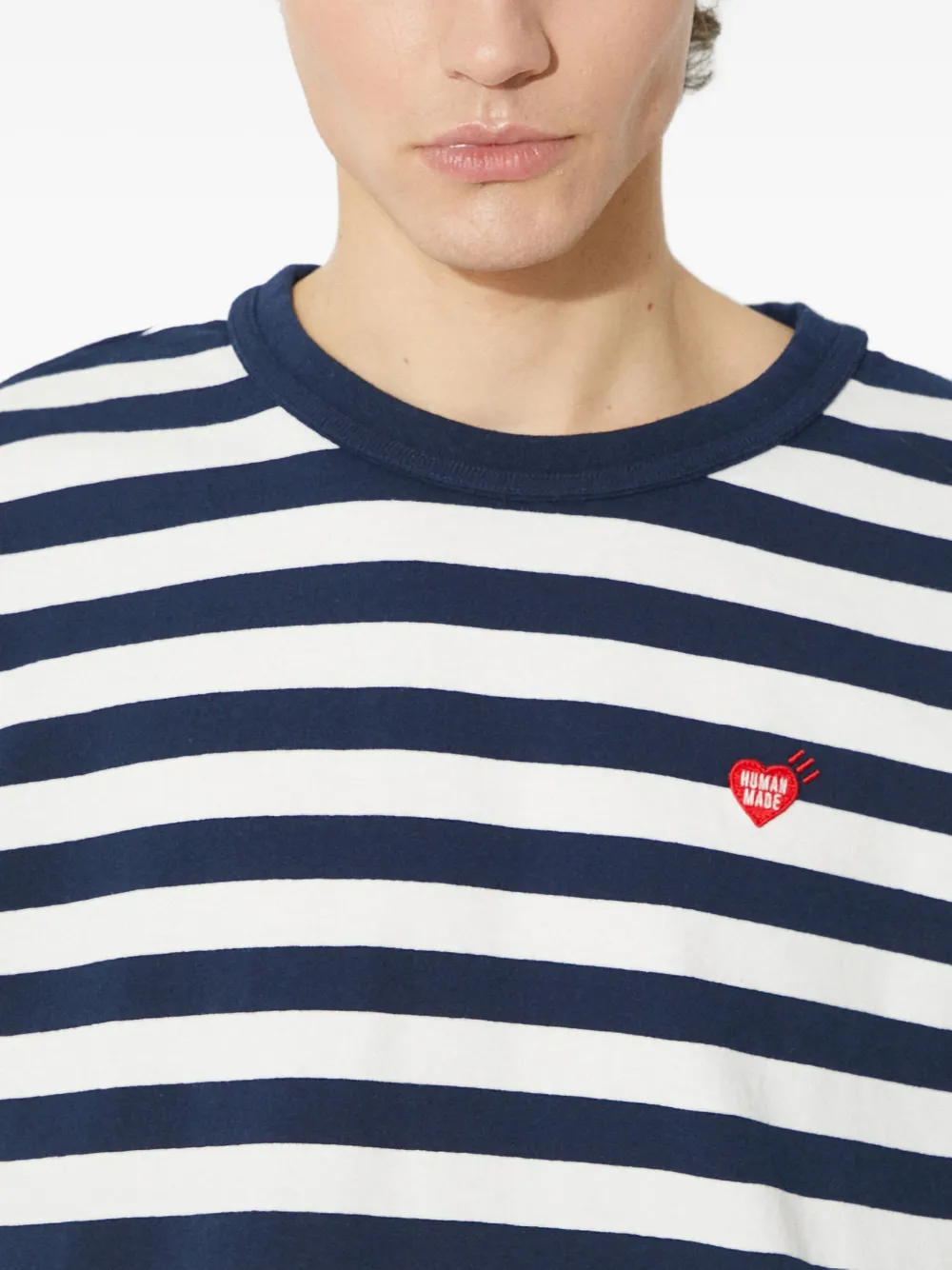 Human Made Gestreept T-shirt met lange mouwen Wit