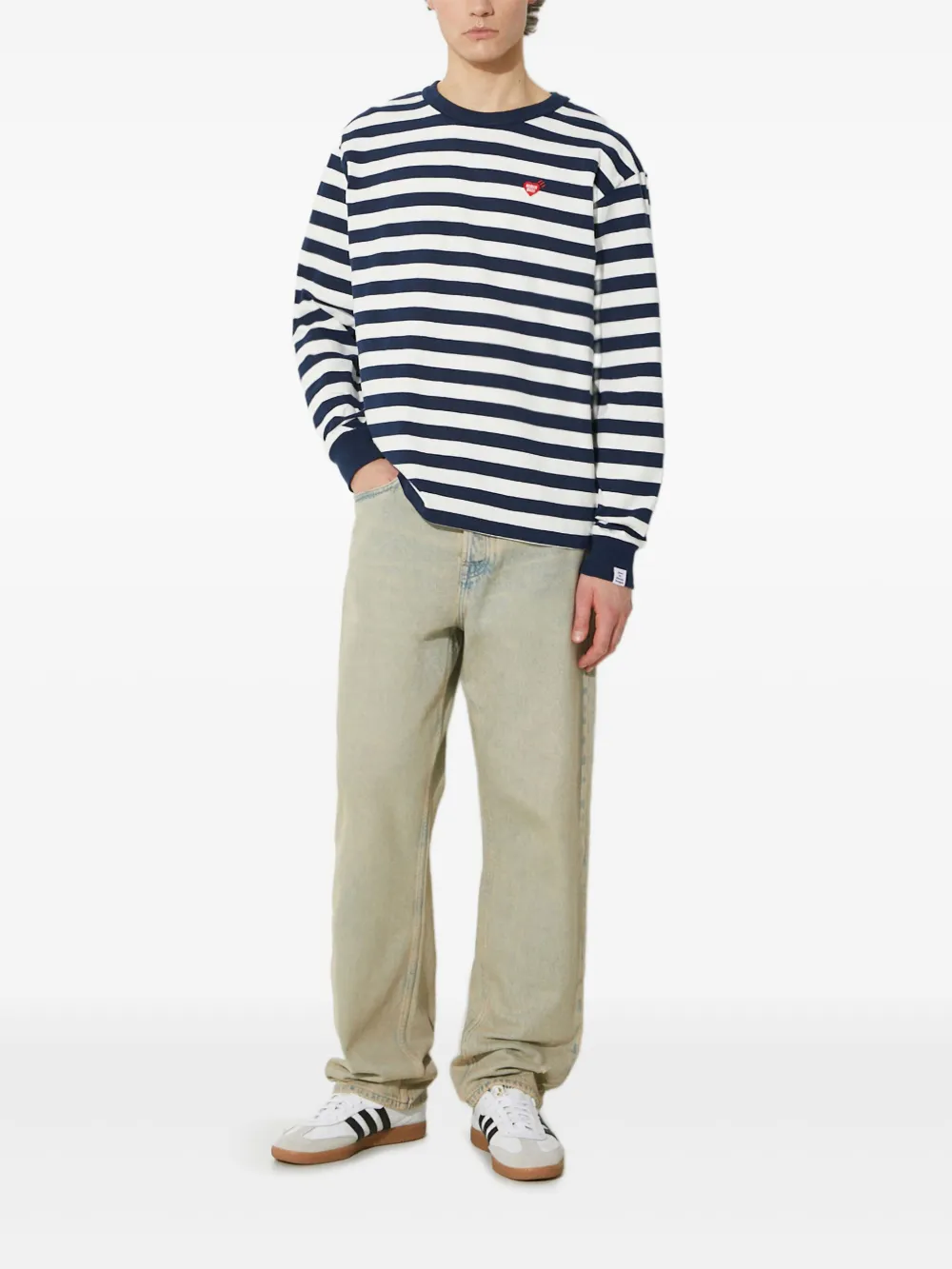 Human Made striped long-sleeve T-shirt | White | Image 1
