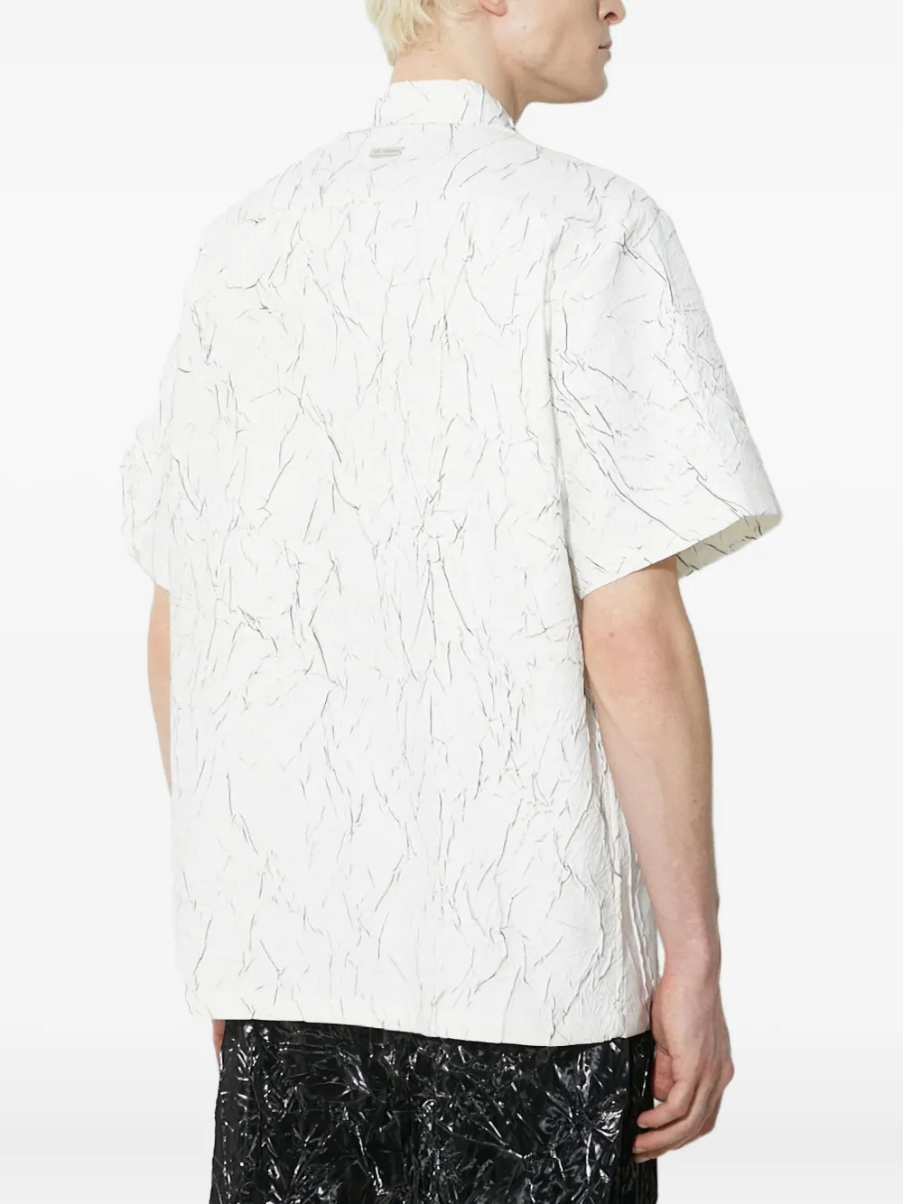 Han Kjøbenhavn crackle-print short-sleeve shirt - Wit