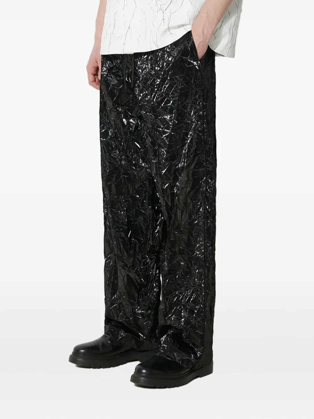 Han Kjøbenhavn drawstring textured trousers - Nero