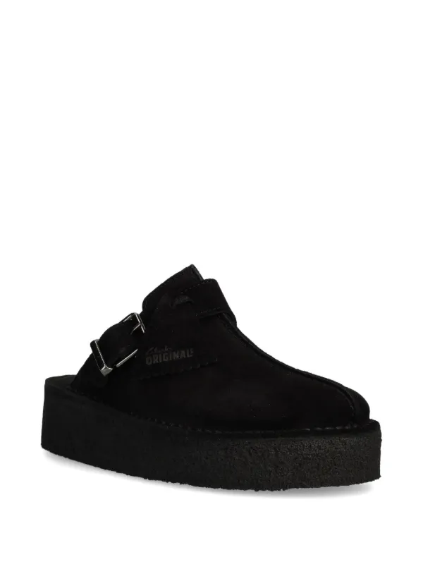 Clarks Originals Trek Wedge Slippers Black FARFETCH PH