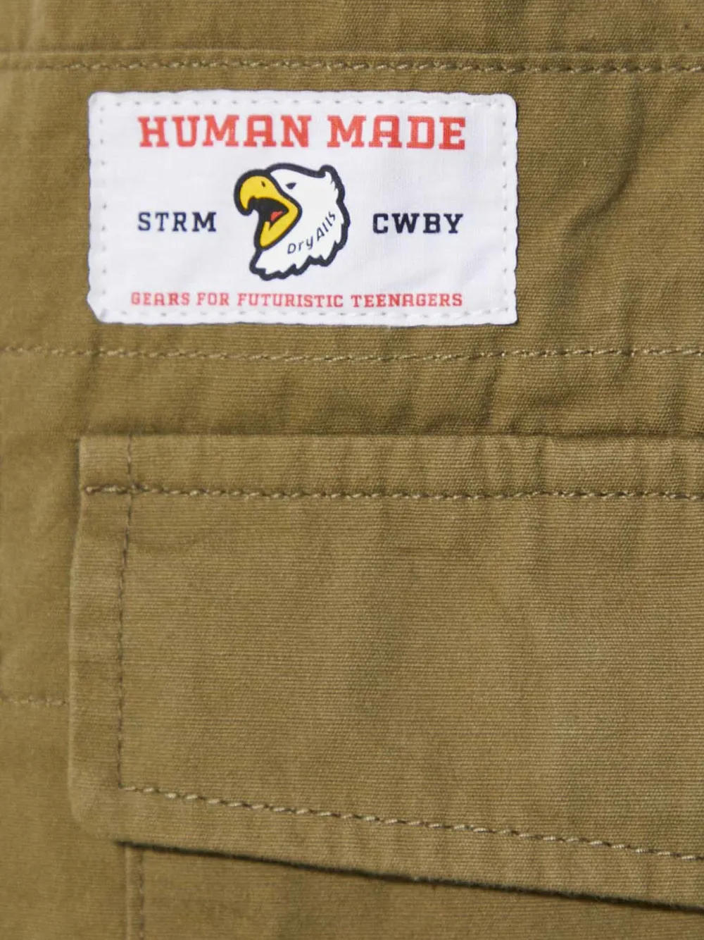 Human Made logo-patch trousers Groen