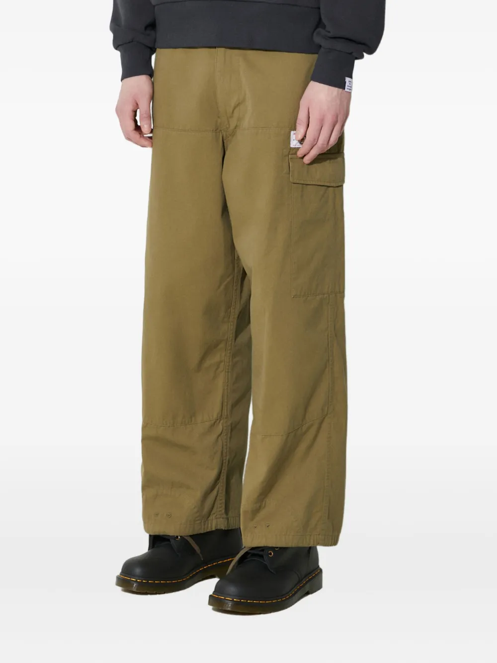 Human Made logo-patch trousers Groen