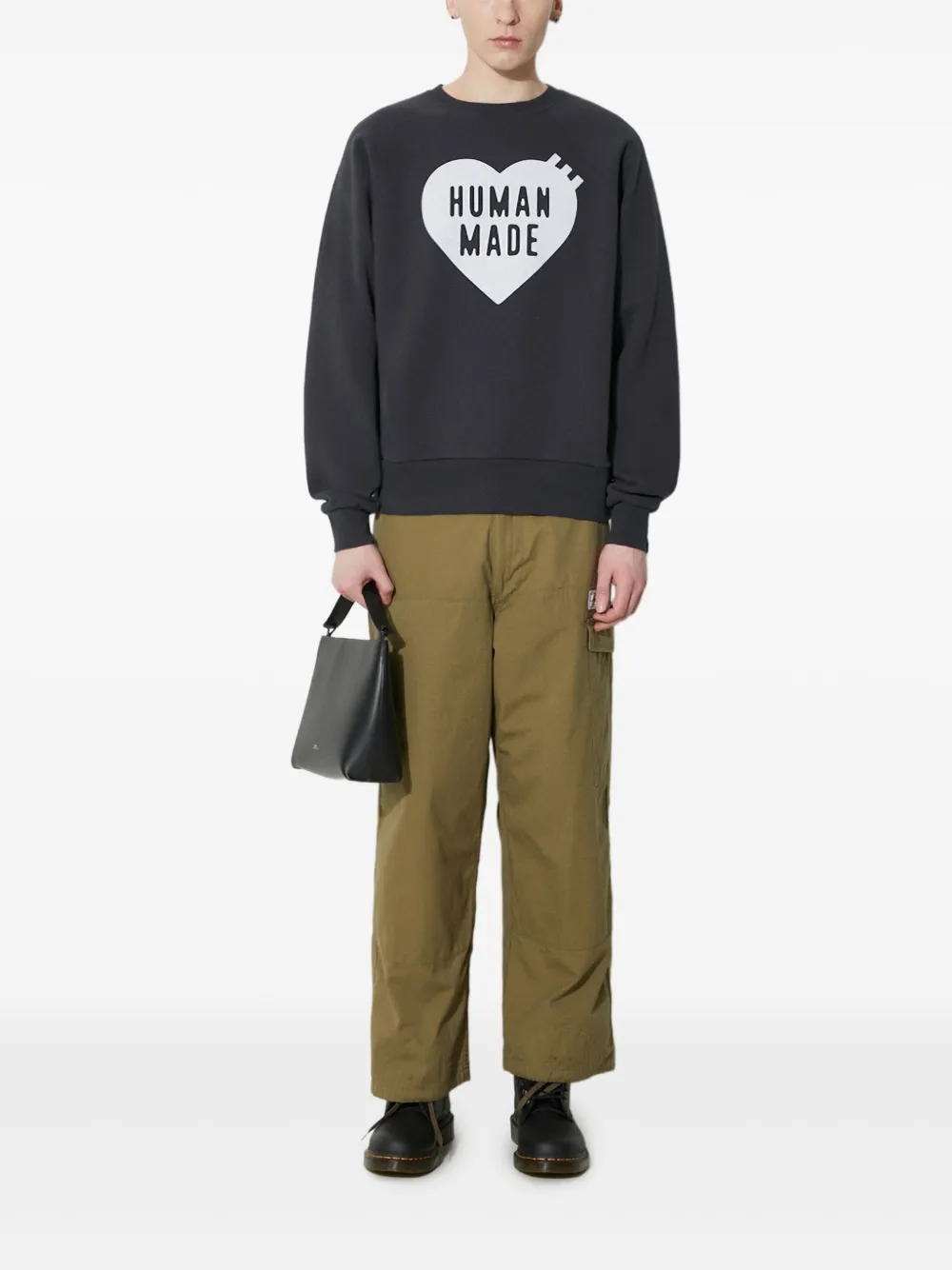 Human Made logo-patch trousers Groen