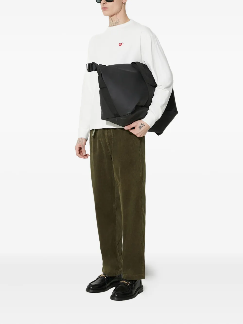 Human Made corduroy-wale trousers Groen
