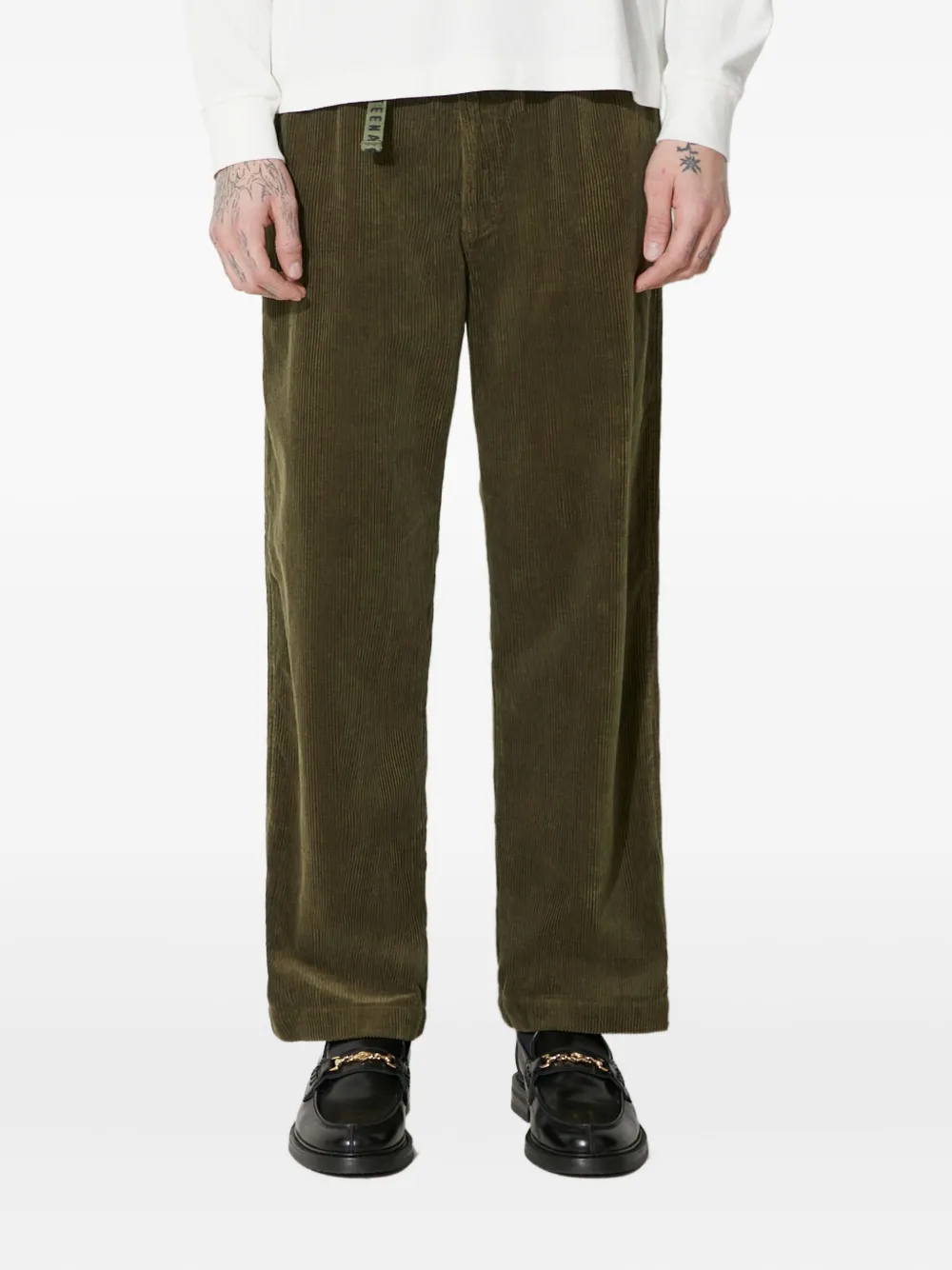 Human Made corduroy-wale trousers Groen