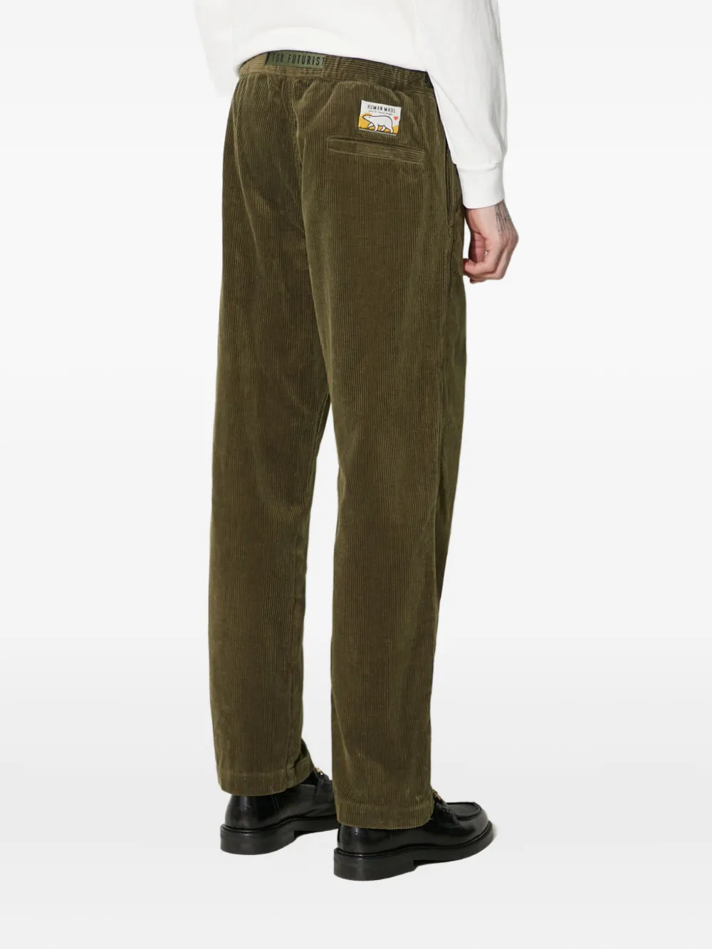 Human Made corduroy-wale trousers Groen