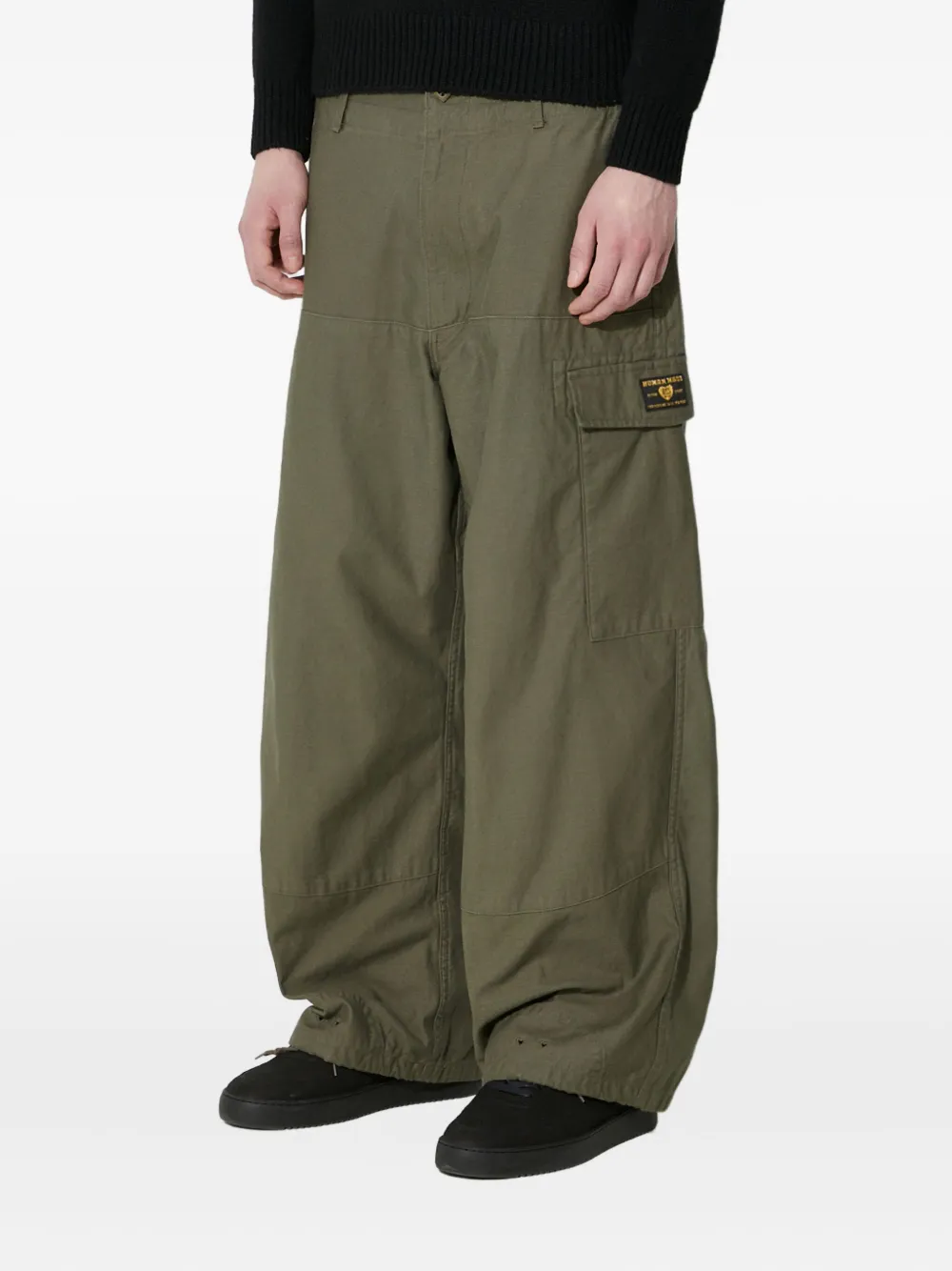 Human Made logo-patch trousers Groen