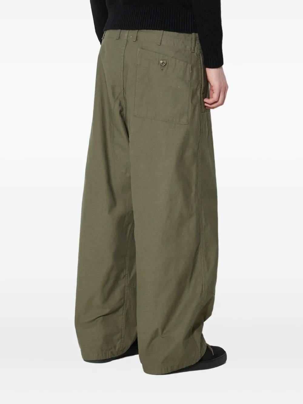 Human Made logo-patch trousers Groen