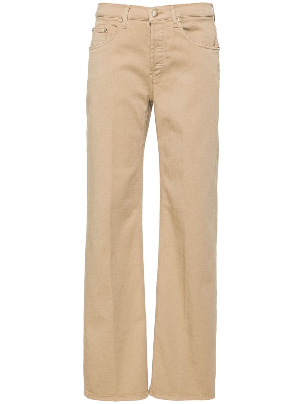 Shop Dondup Jacklyn Mid-rise Wide-leg Jeans In Neutrals