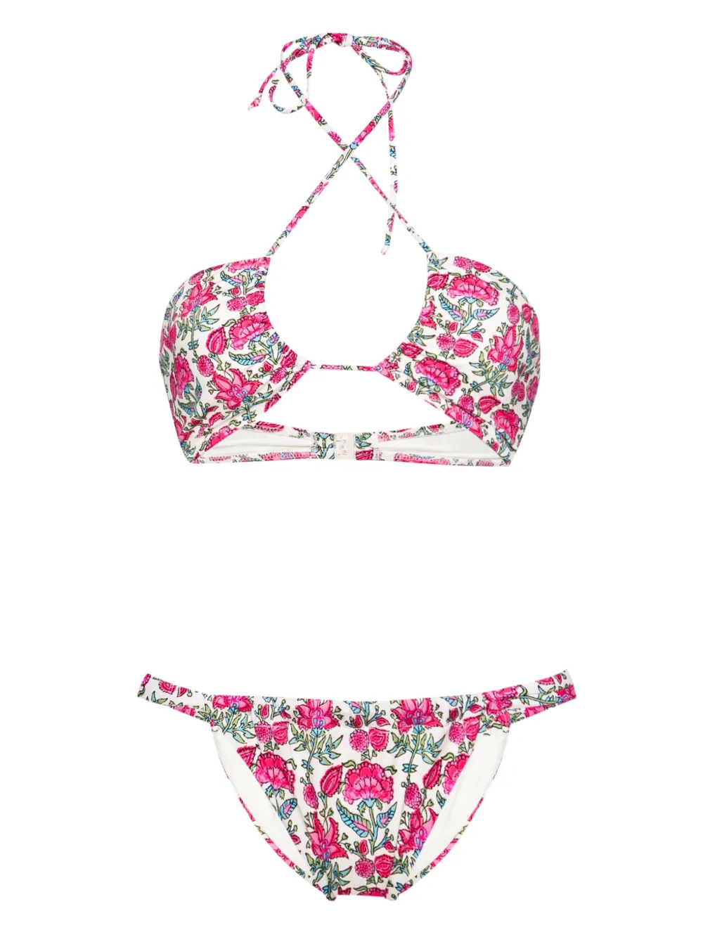 Mc2 Saint Barth Noelle Radical Loto-print Bikini In Neutrals