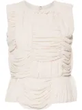 Comme Des Garçons Comme Des Garçons sleeveless ruched blouse - Neutrals