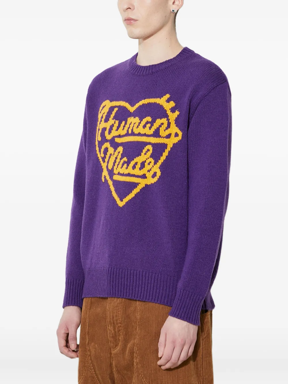 Human Made Gebreide trui met logo Paars