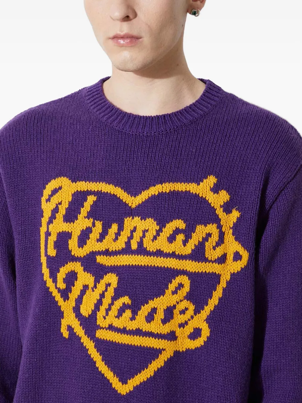 Human Made Gebreide trui met logo Paars