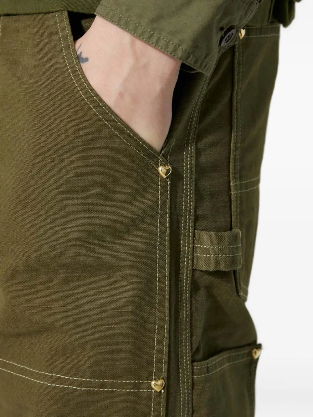 Human Made heart-detail utility trousers Groen