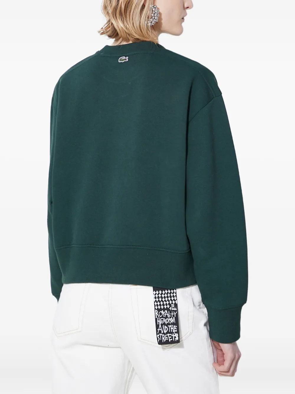 Lacoste Signature Crew-neck Sweatshirt In Green