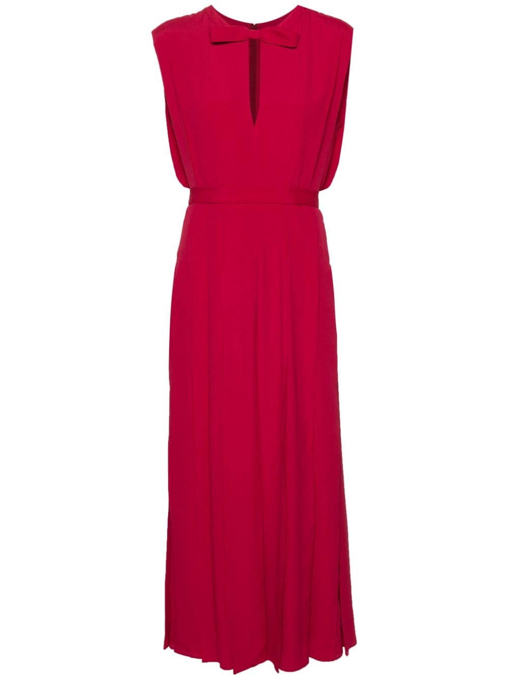 pleated crepe gown