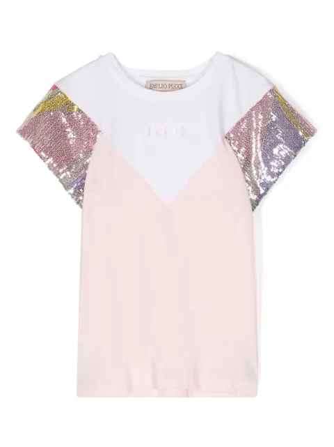 PUCCI Junior logo-print cotton blend T-shirt