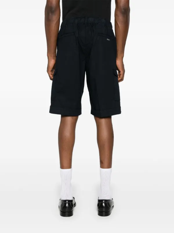 Herno straight-leg Cotton Cargo Shorts | Blue | FARFETCH