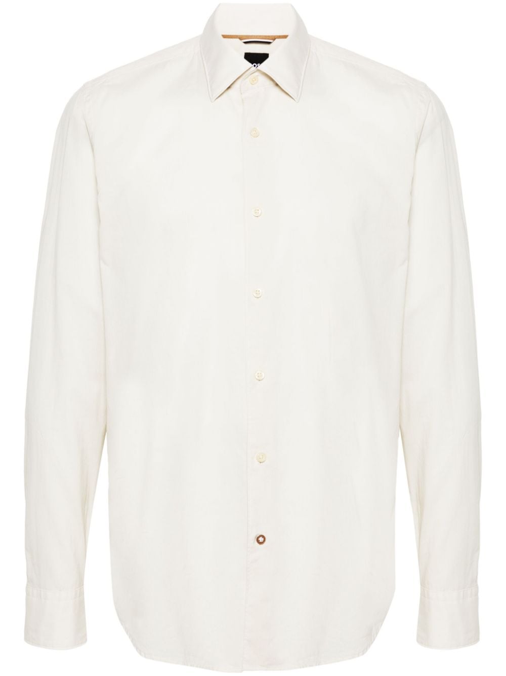 Hugo Boss Poplin Cotton Shirt In Neutral