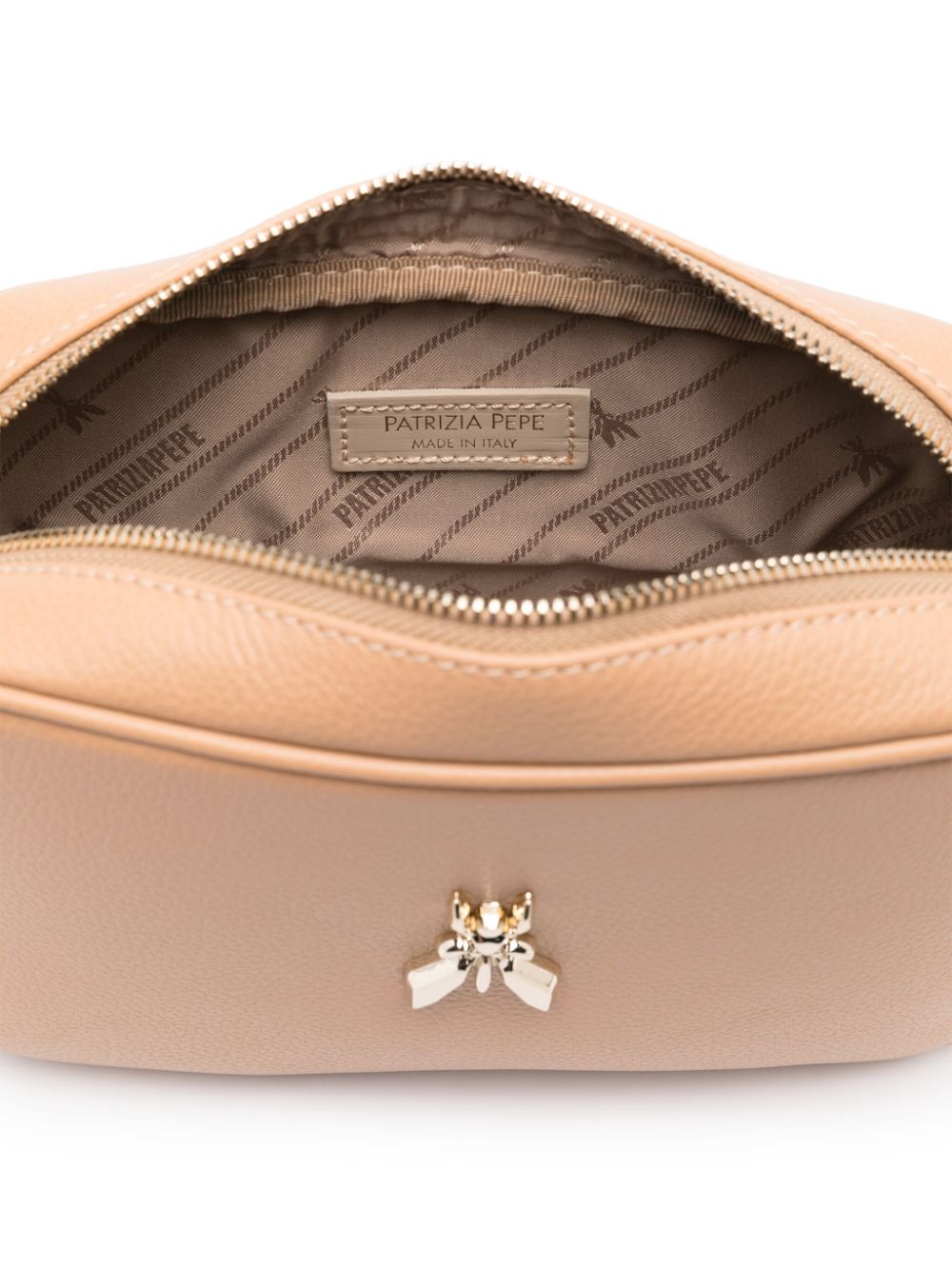 Shop Patrizia Pepe Fly-appliqué Cross Body Bag In Neutrals