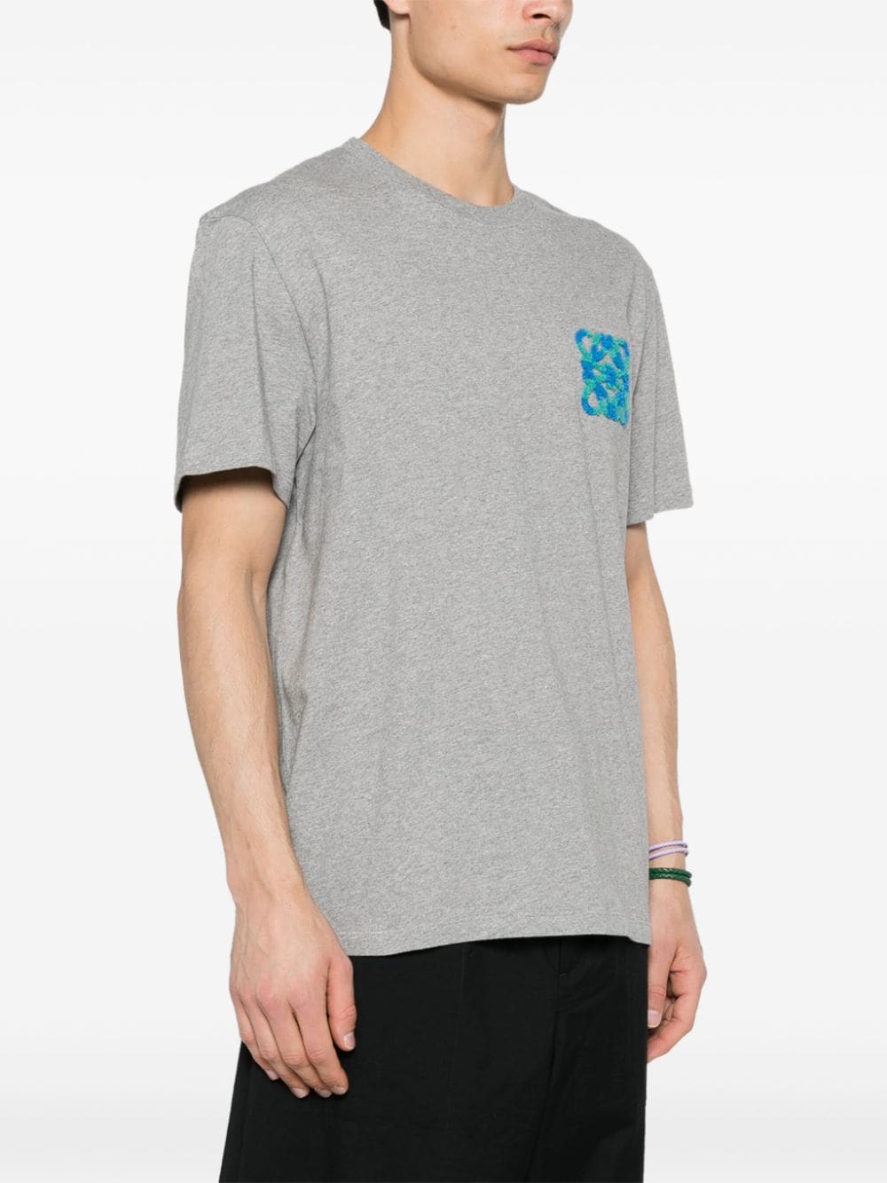 Shop Loewe Terry-cloth Logo-appliqué T-shirt In Grey