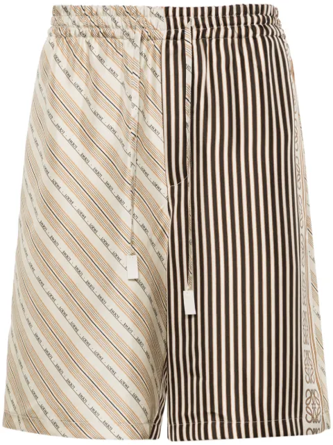 LOEWE Anagram-motif silk shorts