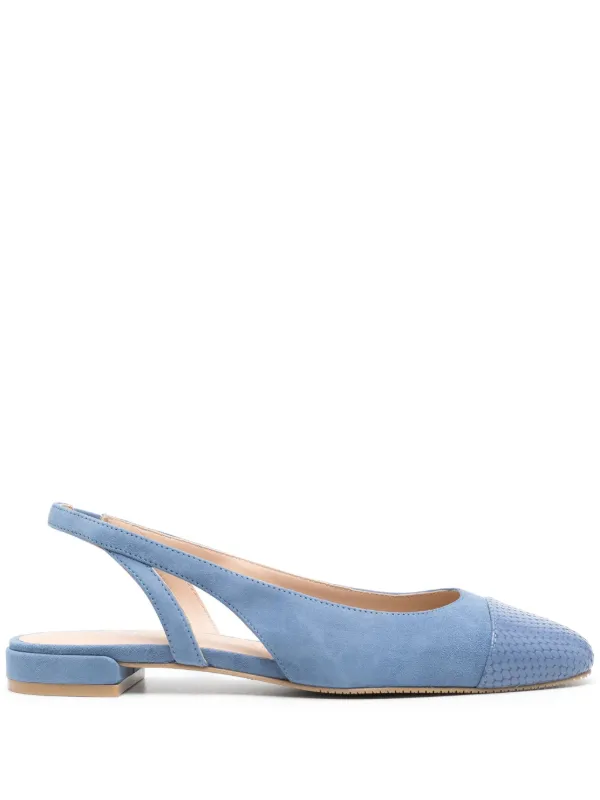 Stuart Weitzman Sleek slingback leather pumps women Calf Leather Calf Suede Rubber 36 5 Blue