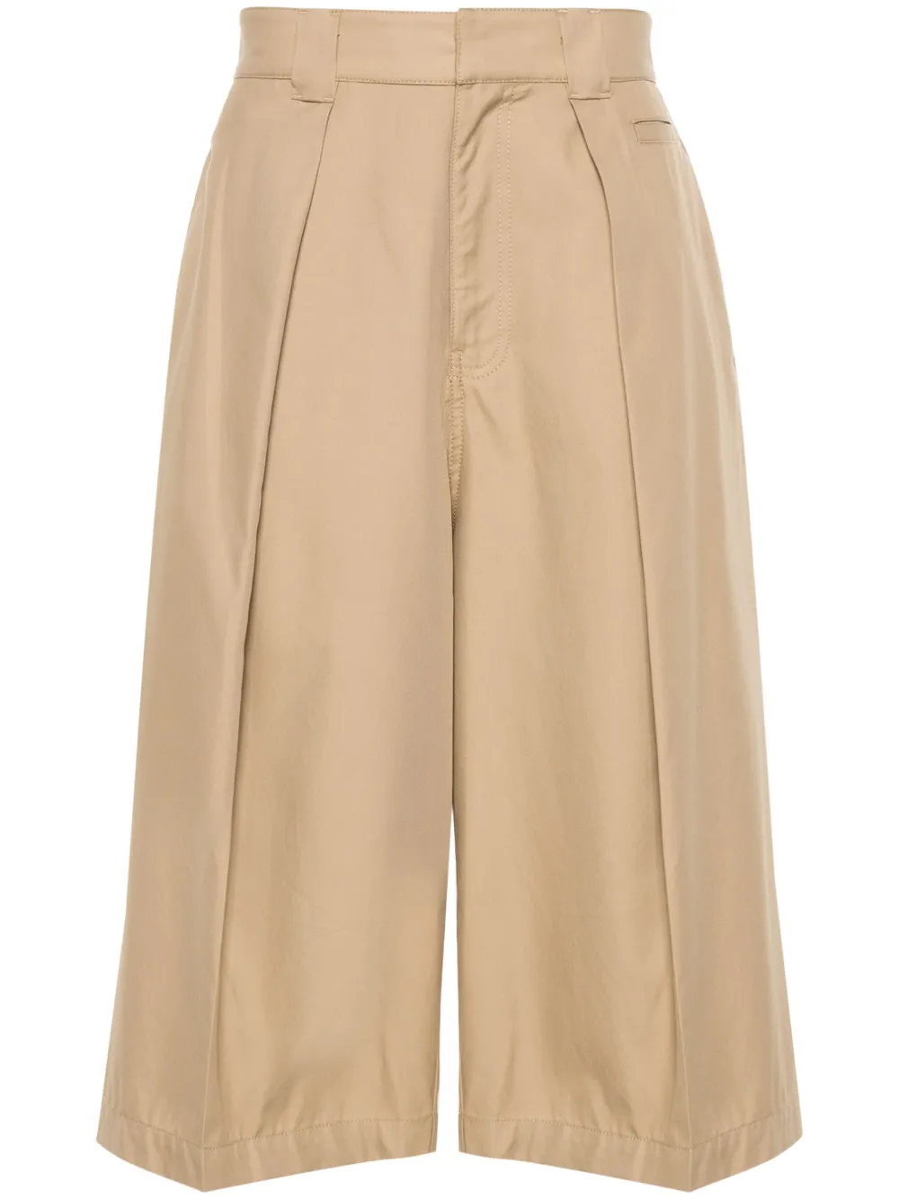 LOEWE pleated pressed-crease cropped trousers | Brown | Image 1