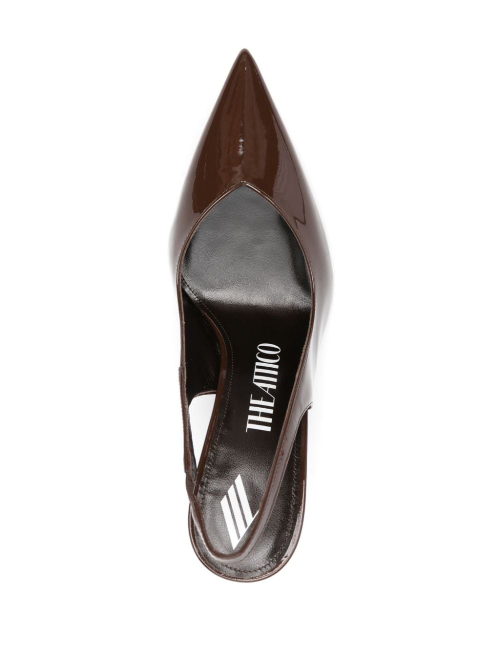 Shop Attico Cheope 105mm Leather Pumps In Brown