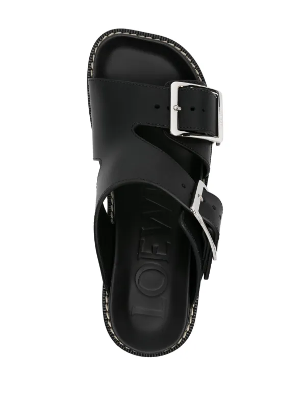 正規店買付【LOEWE】EASE カーフスキン サンダル LOEWE Ease 70mm ミュール | ブラック | FARFETCH JP