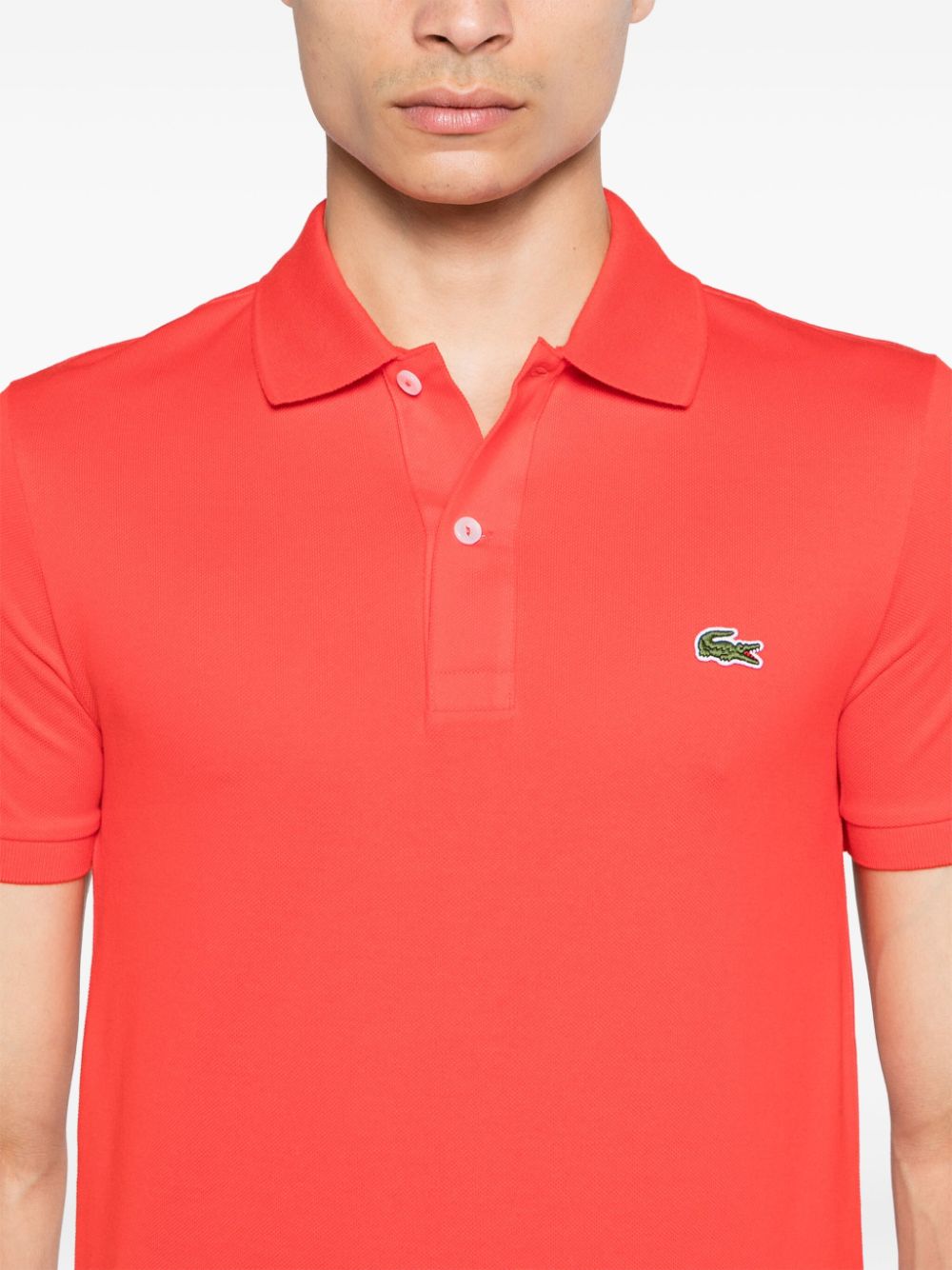 Lacoste logo-patch cotton polo shirt Men