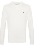 Lacoste logo-patch ribbed-knit jumper - Neutrals