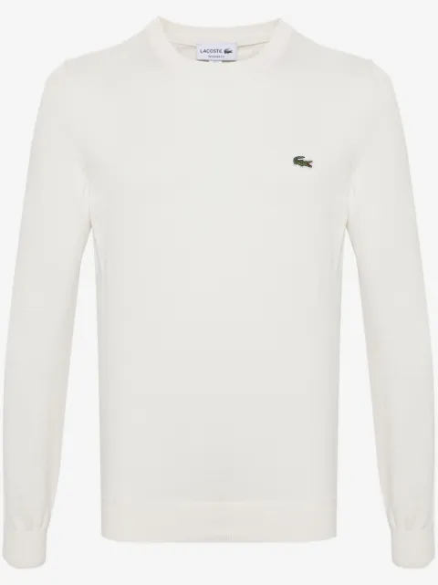 Lacoste logo-patch ribbed-knit jumper
