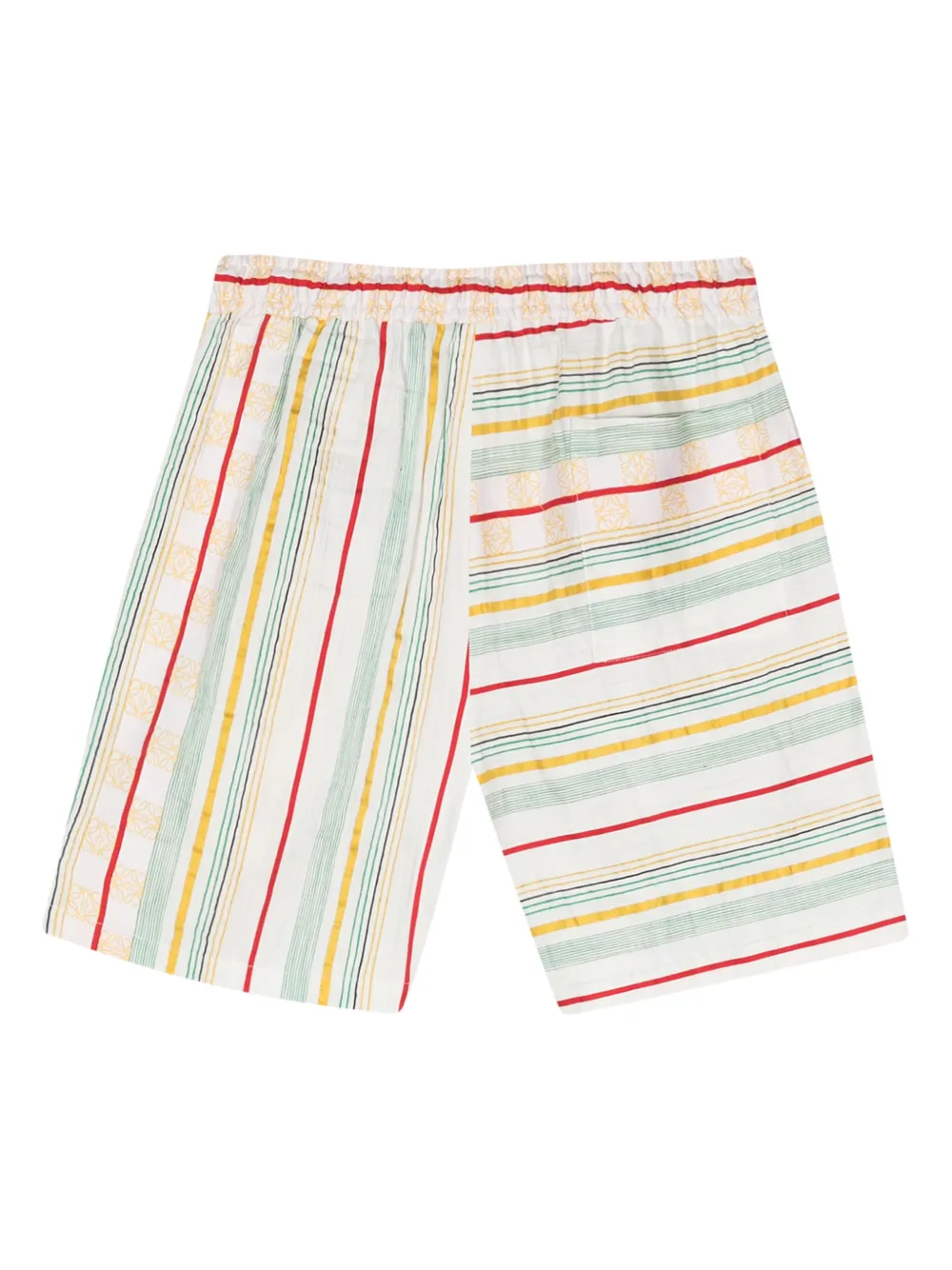 LOEWE Anagram-jacquard striped shorts - Groen