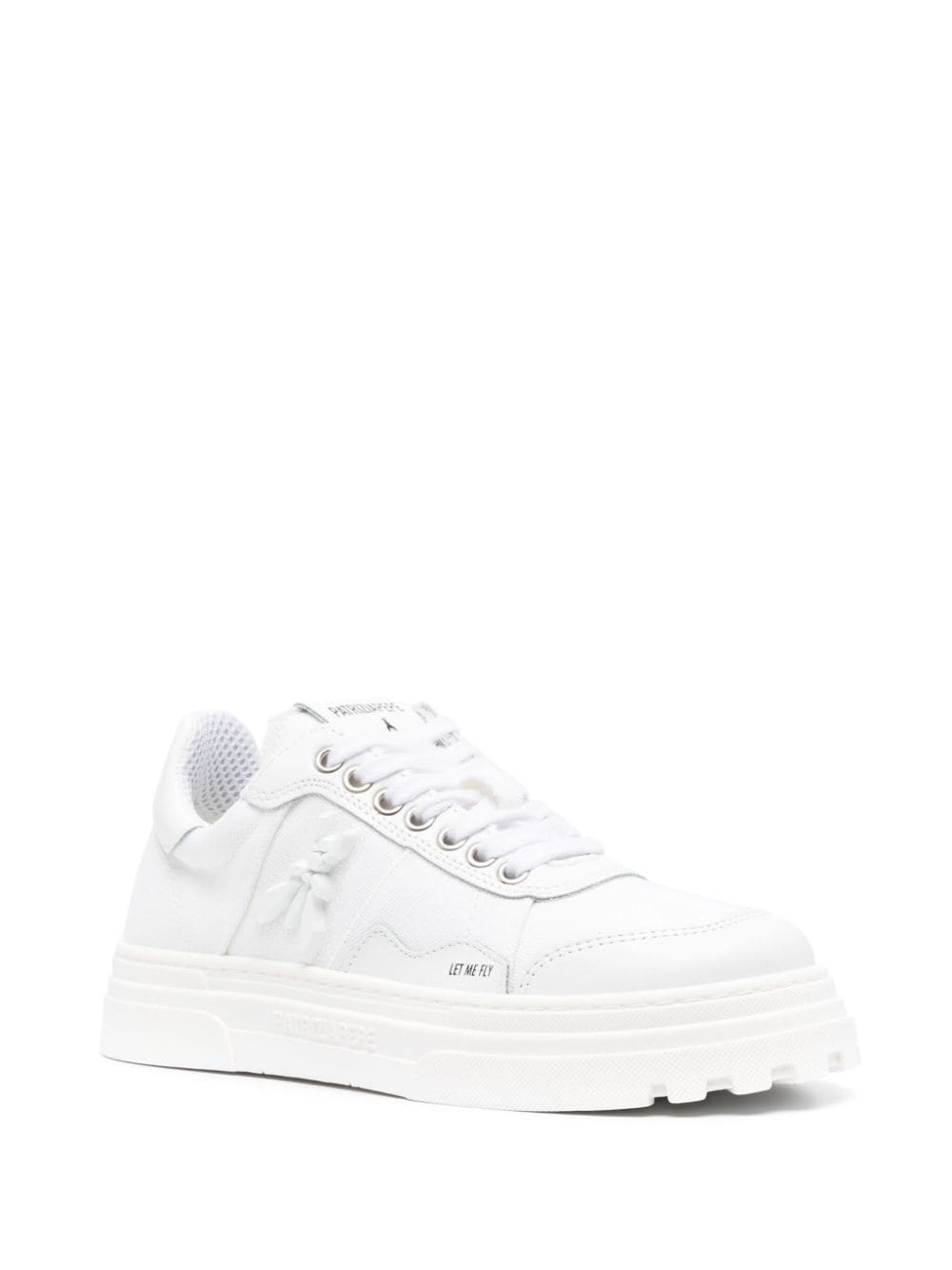 Shop Patrizia Pepe Logo-patch Canvas Sneakers In White