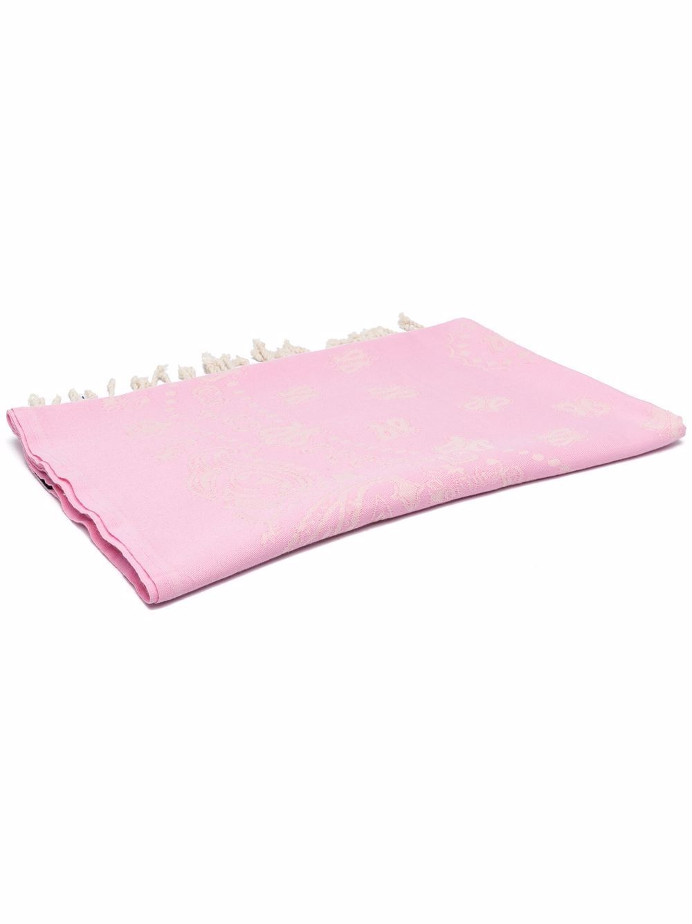Mc2 Saint Barth Logo-embroidered Bandana-jacquard Towel In Pink