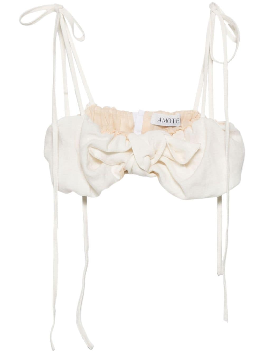 Amotea Sole Linen Crop Top In White