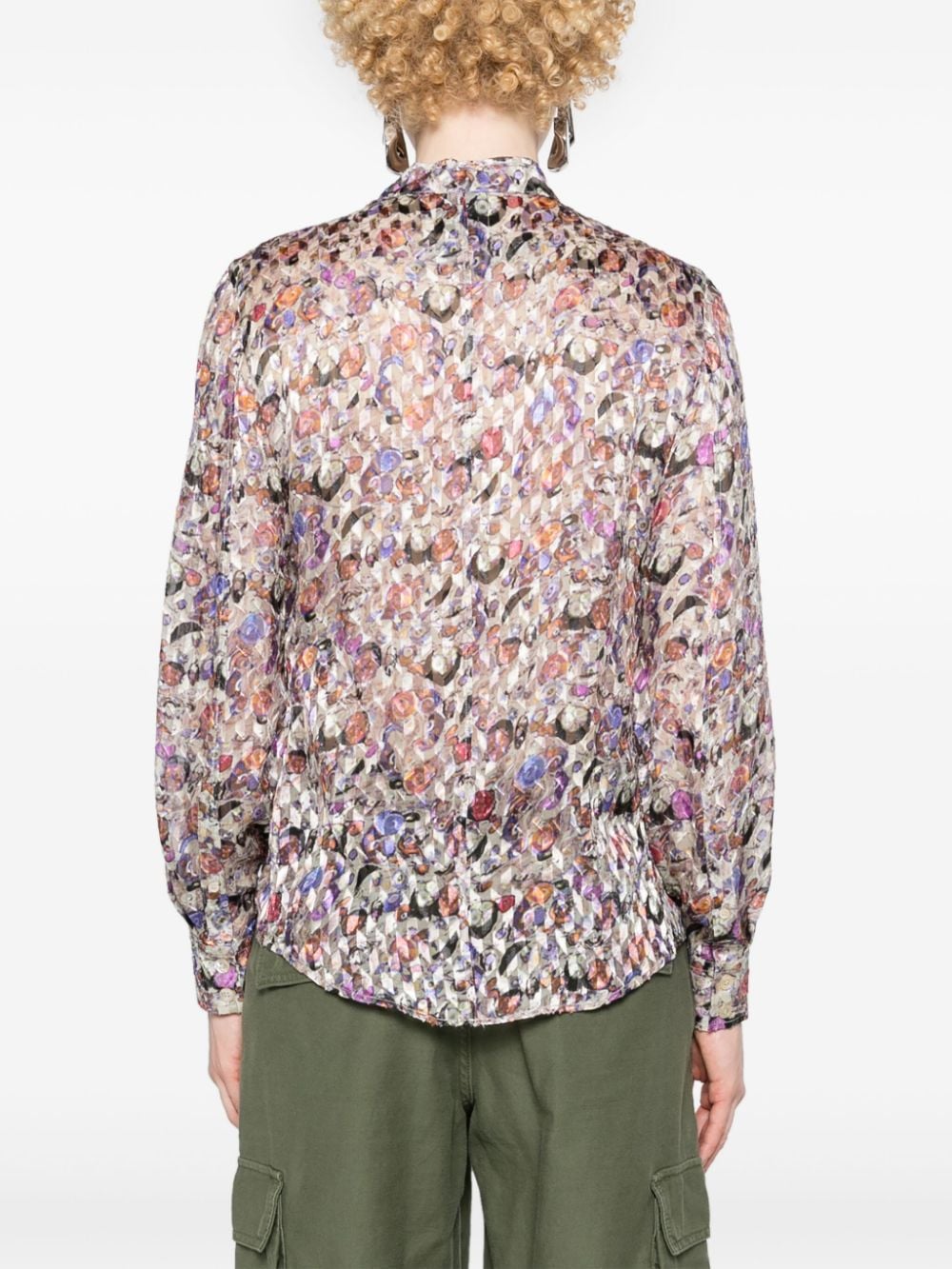 ISABEL MARANT Ilda blouse met abstracte print Beige