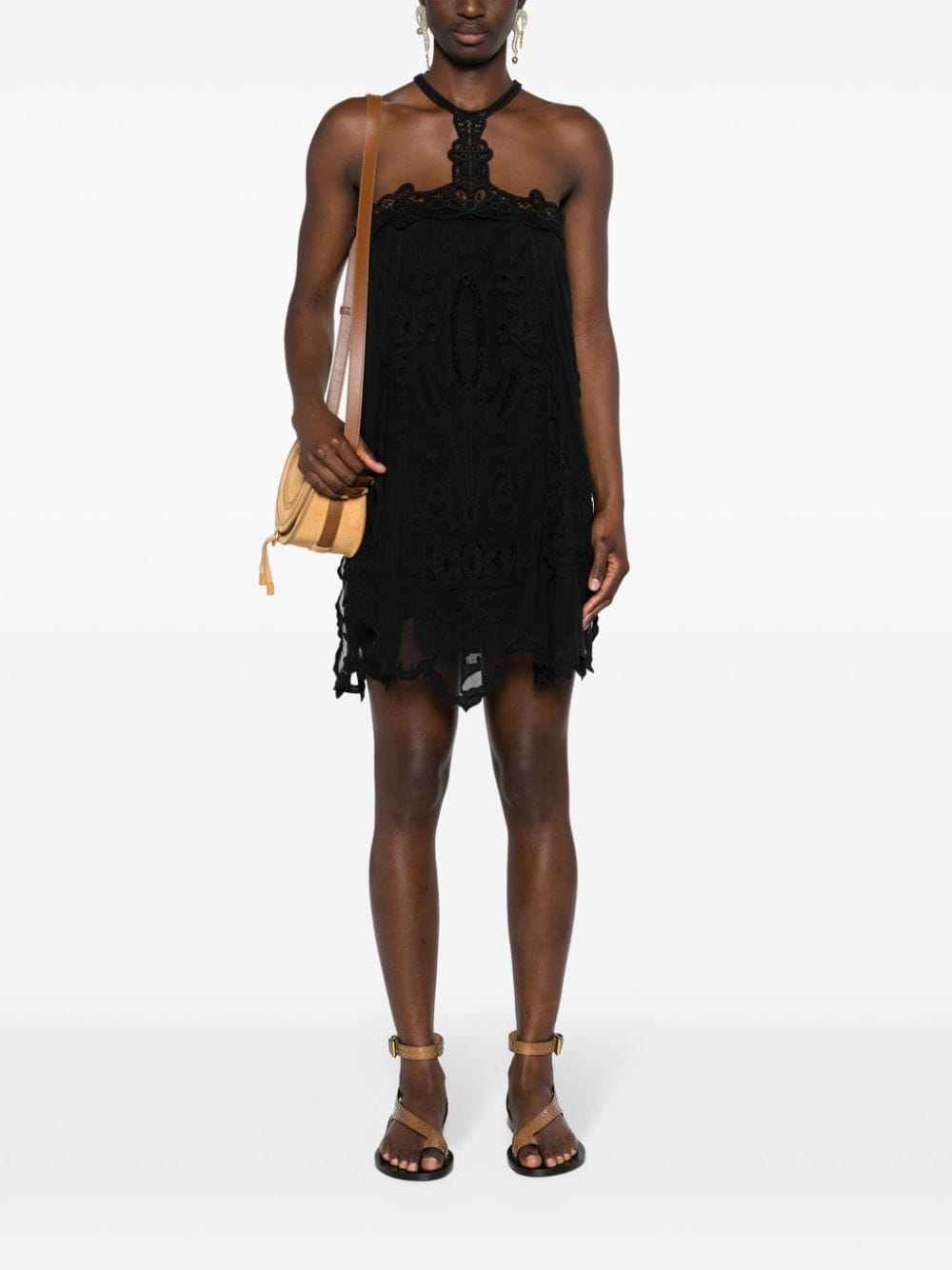 Shop Isabel Marant Valerie Broderie-anglaise Minidress In Black