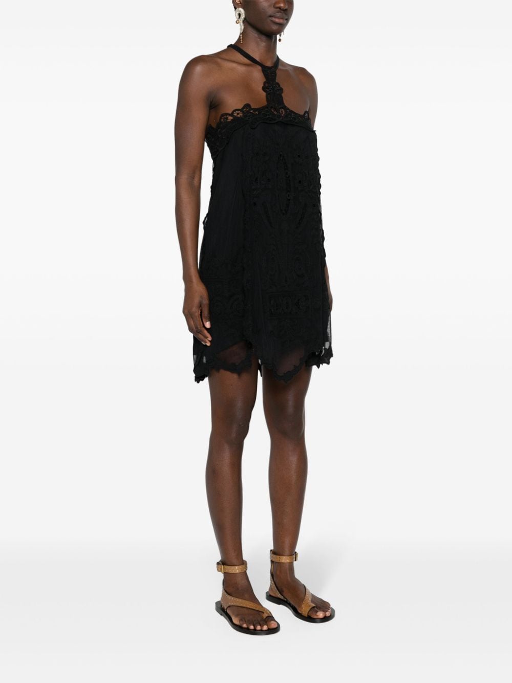 Shop Isabel Marant Valerie Broderie-anglaise Minidress In Black