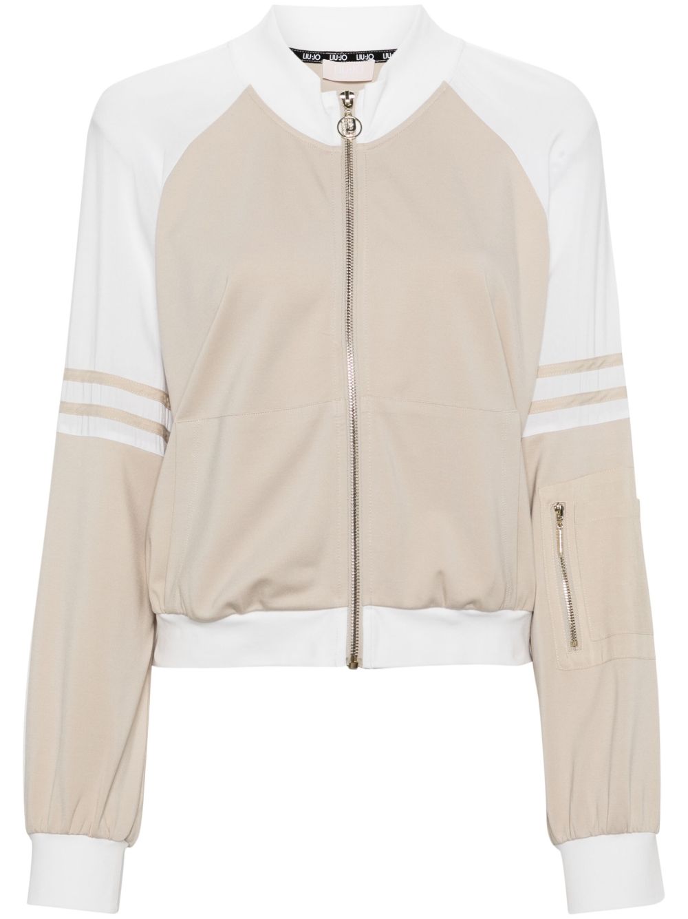 LIU JO two-tone zip-up sweatshirt - Neutrals