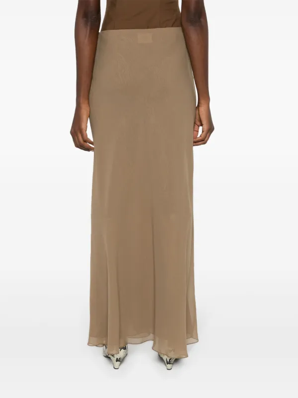 KHAITE Mauva Silk A-Line Skirt | Brown | FARFETCH