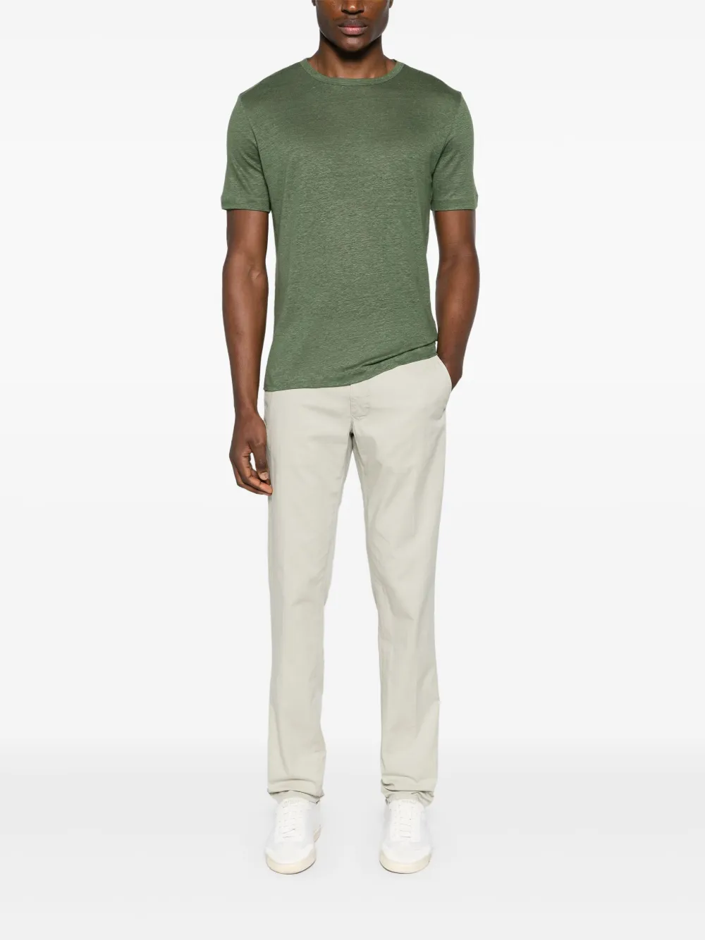 BOSS Linnen T-shirt - Groen