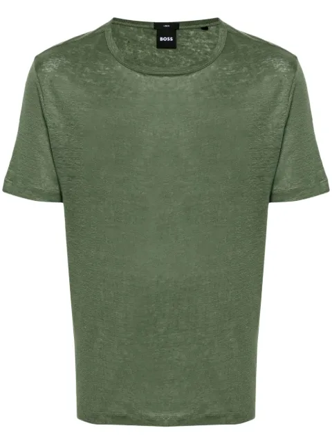 BOSS round-neck linen T-shirt 
