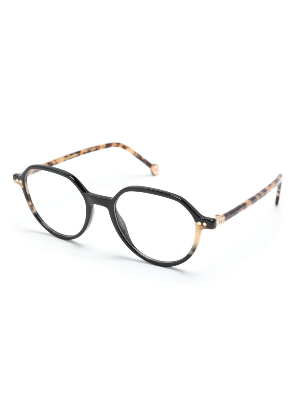 Shop Carolina Herrera Tortoiseshell Oval-frame Glasses In Black