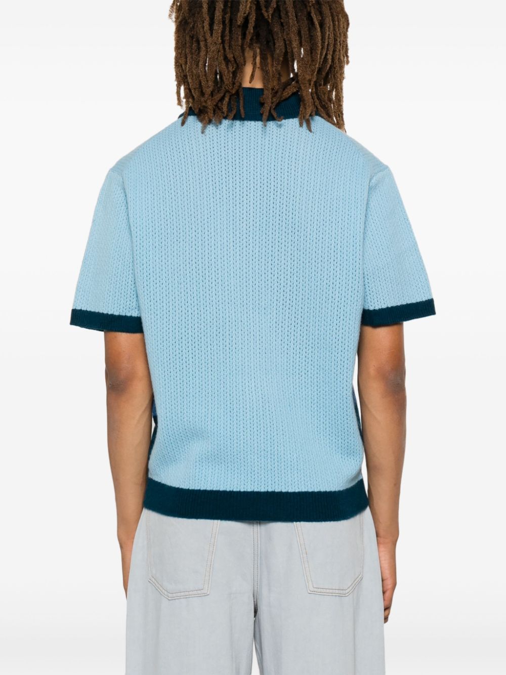 Shop Glass Cypress Colourblock Polo Shirt In Blau