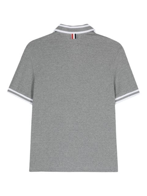 pointelle cotton polo shirt