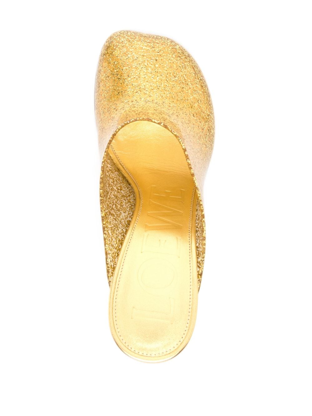 Shop Loewe 105mm Toy Transparent Mules In Gold